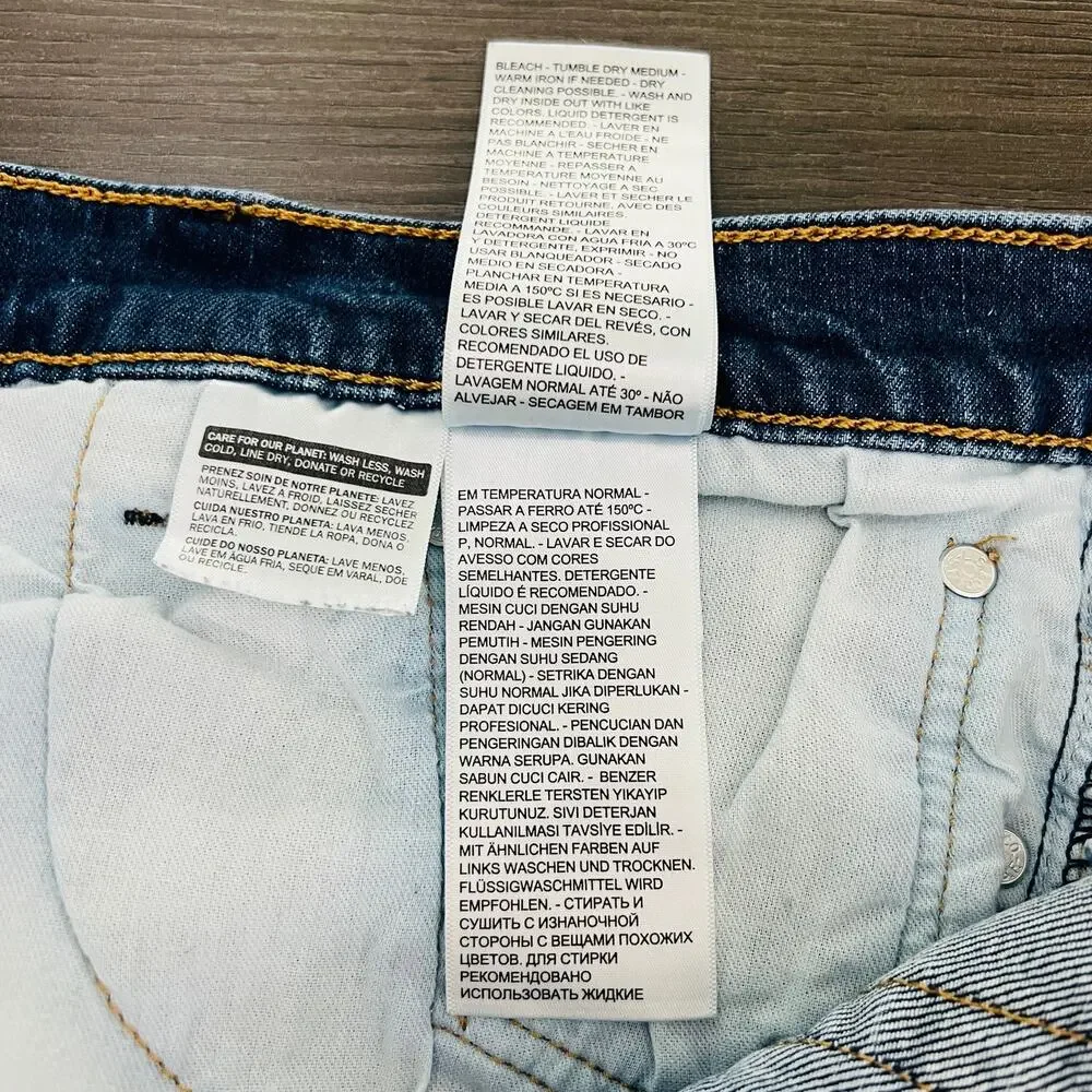 Levi's 511 Jeans Men's Size 38x30 Blue Altered Cut Raw Hem Measures 38x26